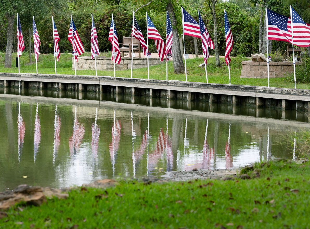 American flags on Memorial Day